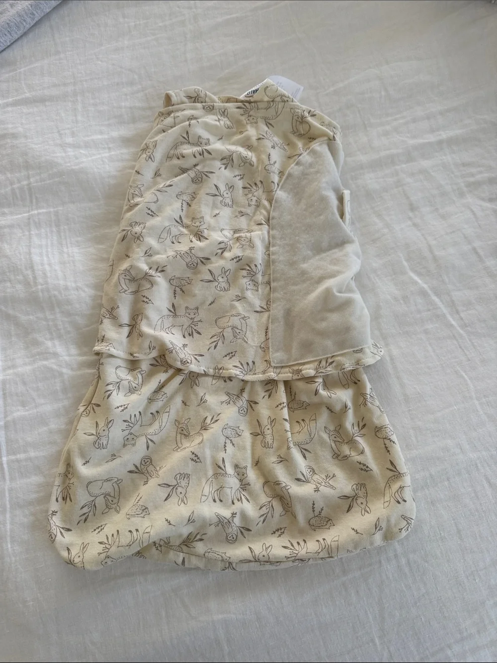 Halo Beige Woodland Animal Print Swaddle Sleep Sack